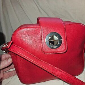 kate spade NY Red Isla Chrystie Street Leather Crossbody bag / gold hardware